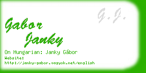 gabor janky business card